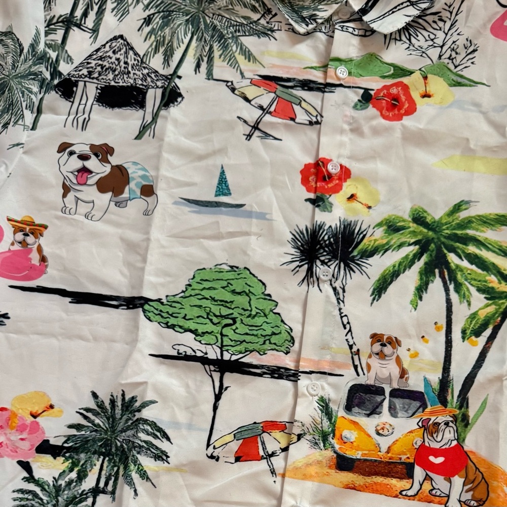 Unique & Fun Hawaiian Button-up Collared Shirt | Mens XXL - Picture 7 of 7